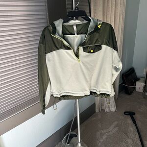 Athleta Green and Cream Hoodie